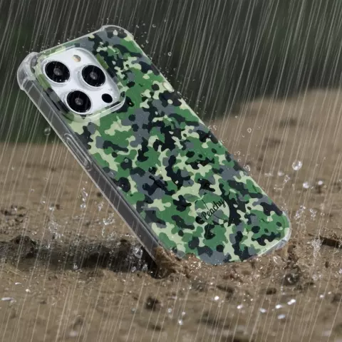 Coque Camo Survivor TPU avec coins renforc&eacute;s compatible avec iPhone 16 Plus - Vert Arm&eacute;e