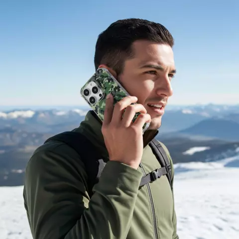 Coque Camo Survivor TPU avec coins renforc&eacute;s compatible avec iPhone 16 Plus - Vert Arm&eacute;e