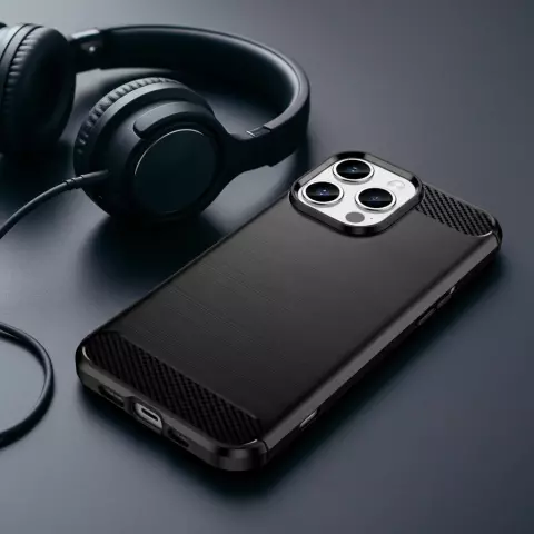 Coque de protection Carbon Armor antichoc en TPU compatible avec iPhone 11 Pro Max - Noir