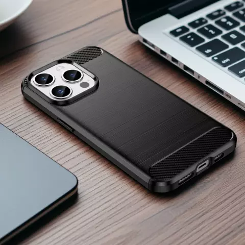 Coque de protection Carbon Armor antichoc en TPU compatible avec iPhone 11 Pro Max - Noir