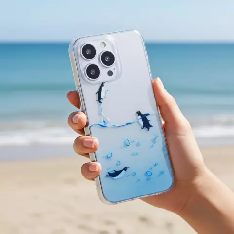 Coque en TPU Penguin Ocean compatible avec iPhone 15 Plus - transparente