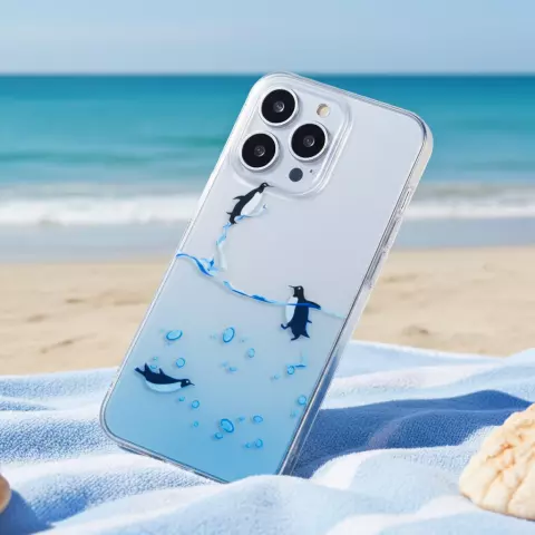 Coque en TPU Penguin Ocean compatible avec iPhone 15 Plus - transparente