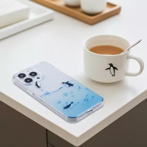 Coque en TPU Penguin Ocean compatible avec iPhone 15 Plus - transparente