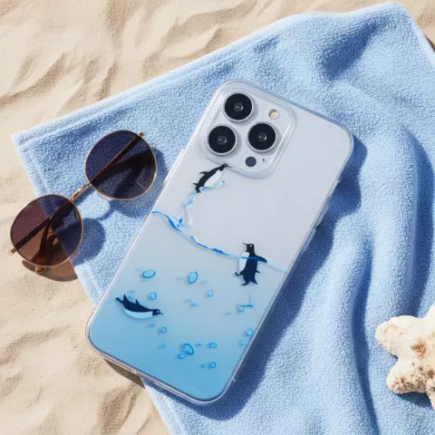 Coque en TPU Penguin Ocean compatible avec iPhone 15 Plus - transparente