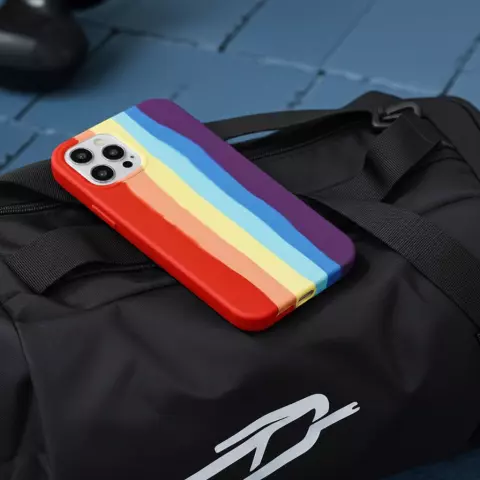 Coque en silicone Rainbow Pride compatible avec iPhone 11 Pro - pastel