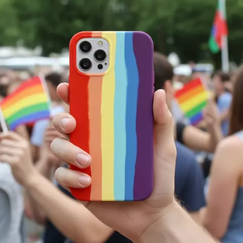 Coque en silicone Rainbow Pride compatible avec iPhone 11 Pro Max - pastel