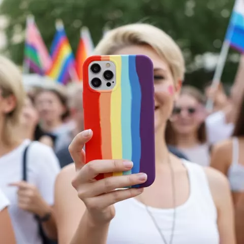 Coque en silicone Rainbow Pride compatible avec iPhone 11 - pastel