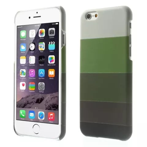 Coque Glow in the Dark compatible avec iPhone 6 6s - Couverture &agrave; rayures nuances vertes