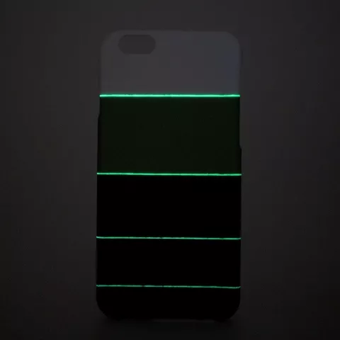 Coque Glow in the Dark compatible avec iPhone 6 6s - Couverture &agrave; rayures nuances vertes