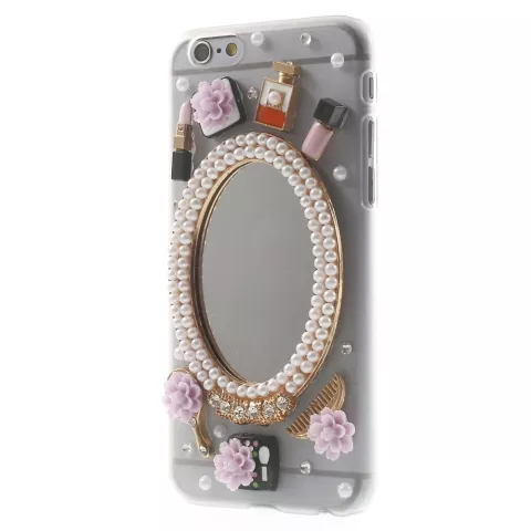 &Eacute;tui &agrave; bijoux compatible avec iPhone 6 6s Chic avec miroir &Eacute;tui rigide de maquillage
