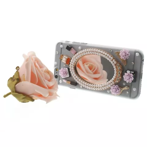 &Eacute;tui &agrave; bijoux compatible avec iPhone 6 6s Chic avec miroir &Eacute;tui rigide de maquillage