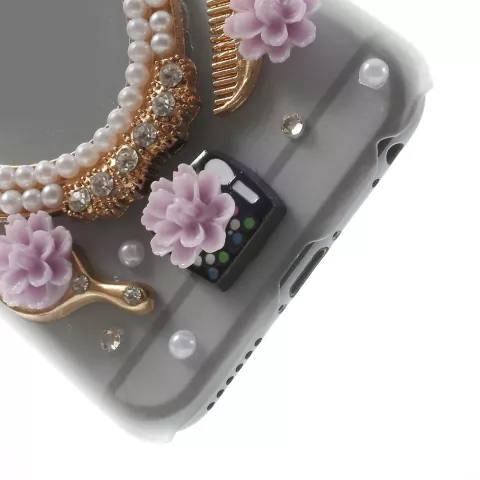&Eacute;tui &agrave; bijoux compatible avec iPhone 6 6s Chic avec miroir &Eacute;tui rigide de maquillage