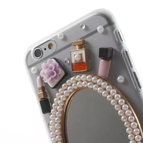 &Eacute;tui &agrave; bijoux compatible avec iPhone 6 6s Chic avec miroir &Eacute;tui rigide de maquillage