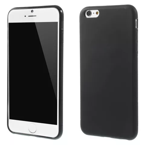 Coque en TPU noir solide pour iPhone 6 Plus 6s Plus Housse en silicone Noir