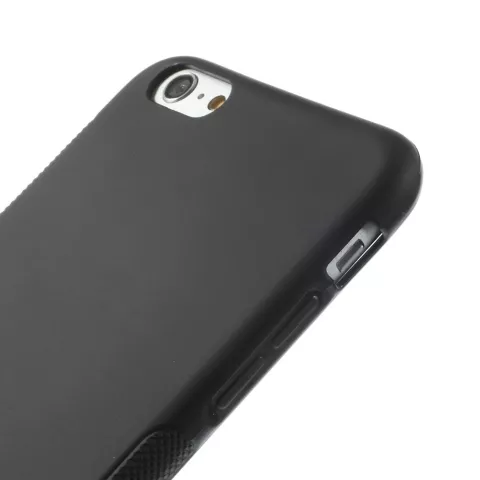 Coque en TPU noire unie compatible avec iPhone 6 Plus 6s Plus Housse en silicone Noir