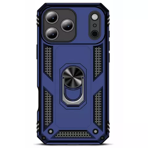 Coque iPhone 17 Pro Max Bleu &ndash; Coque Armor Antichoc avec Support Anneau M&eacute;tallique (Compatible avec iPhone 17 Pro Max)