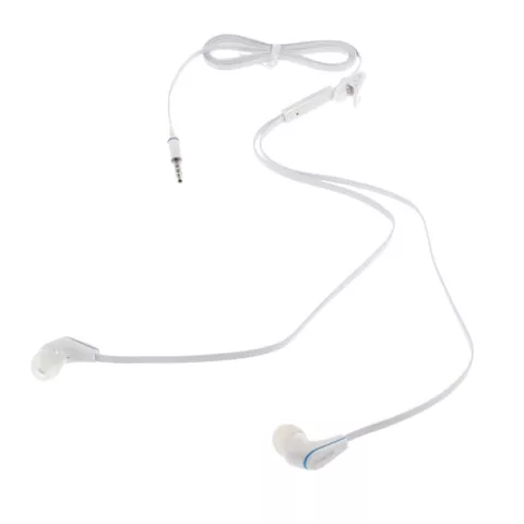 Langston &Eacute;couteurs Intra-Auriculaires C&acirc;ble Plat 3,5 mm &Eacute;couteurs Blancs Bouton Micro C&acirc;ble Nouilles