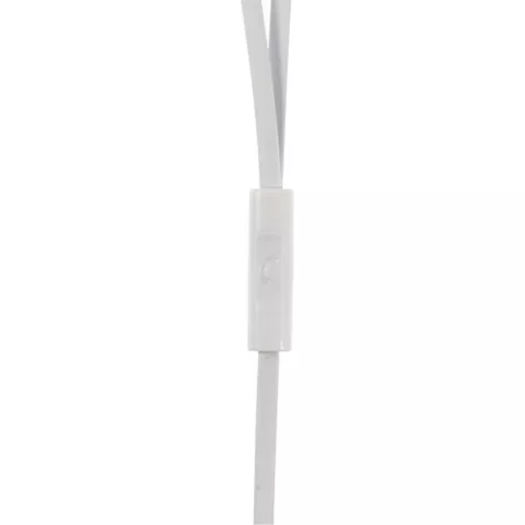Langston &Eacute;couteurs Intra-Auriculaires C&acirc;ble Plat 3,5 mm &Eacute;couteurs Blancs Bouton Micro C&acirc;ble Nouilles