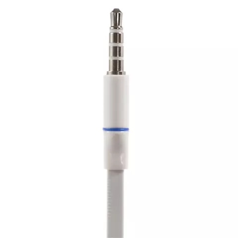 Langston &Eacute;couteurs Intra-Auriculaires C&acirc;ble Plat 3,5 mm &Eacute;couteurs Blancs Bouton Micro C&acirc;ble Nouilles