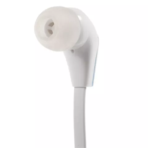 Langston &Eacute;couteurs Intra-Auriculaires C&acirc;ble Plat 3,5 mm &Eacute;couteurs Blancs Bouton Micro C&acirc;ble Nouilles