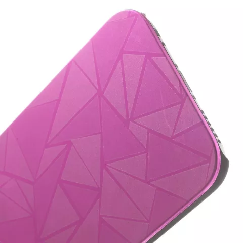 Coque triangulaire en aluminium compatible avec iPhone 6 Plus 6s Plus Coque rigide rose Coque triangulaire