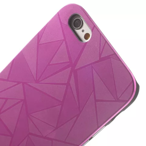 Coque triangulaire en aluminium compatible avec iPhone 6 Plus 6s Plus Coque rigide rose Coque triangulaire