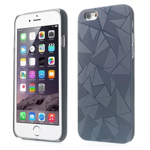 Coque triangulaire en aluminium compatible avec iPhone 6 Plus / 6s Plus Coque rigide noire Coque triangulaire