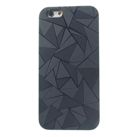 Coque triangulaire en aluminium compatible avec iPhone 6 Plus / 6s Plus Coque rigide noire Coque triangulaire