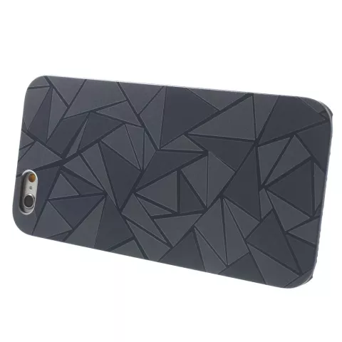 Coque triangulaire en aluminium compatible avec iPhone 6 Plus / 6s Plus Coque rigide noire Coque triangulaire