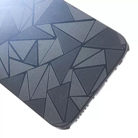 Coque triangulaire en aluminium compatible avec iPhone 6 Plus / 6s Plus Coque rigide noire Coque triangulaire