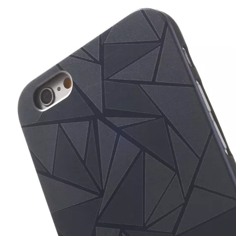 Coque triangulaire en aluminium compatible avec iPhone 6 Plus / 6s Plus Coque rigide noire Coque triangulaire