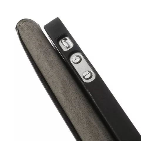 &Eacute;tui et portefeuille en cuir noir compatible avec iPhone 5 5s SE 2016
