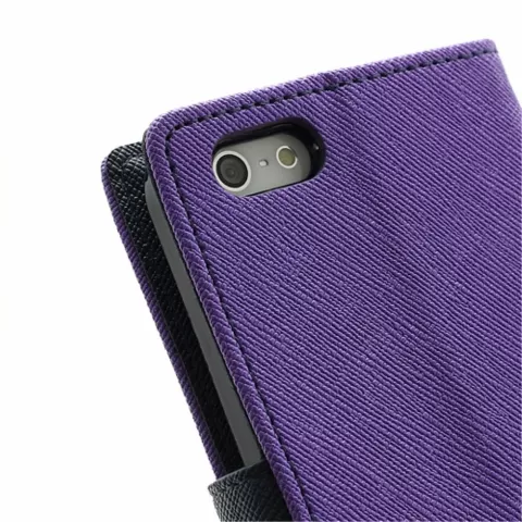 Violet Mercury Goospery portefeuille biblioth&egrave;que compatible avec iPhone 5 5s SE 2016 &eacute;tui en cuir d&#039;origine - portefeuille