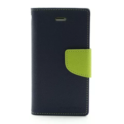 &Eacute;tui de biblioth&egrave;que portefeuille d&#039;origine Mercury Goospery compatible avec iPhone 5 5s SE 2016 portefeuille bleu fonc&eacute; vert