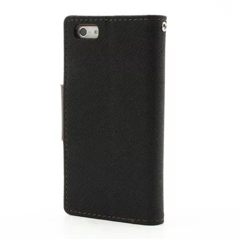 &Eacute;tui portefeuille Original Mercury Goospery Bookcase case iPhone 5 5s SE 2016 Black Brown wallet