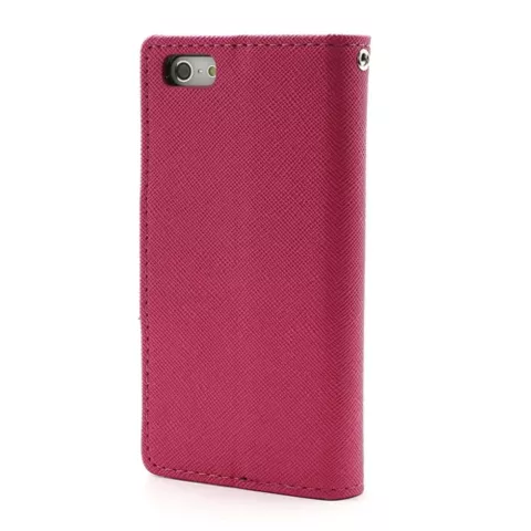&Eacute;tui portefeuille rose Mercury Goospery Bookcase compatible avec iPhone 5 5s SE 2016 Cuir d&#039;origine - portefeuille
