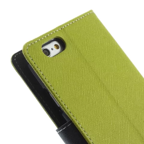 &Eacute;tui portefeuille d&#039;origine Mercury Goospery vert &eacute;tui pour iPhone 6 6s en cuir - portefeuille