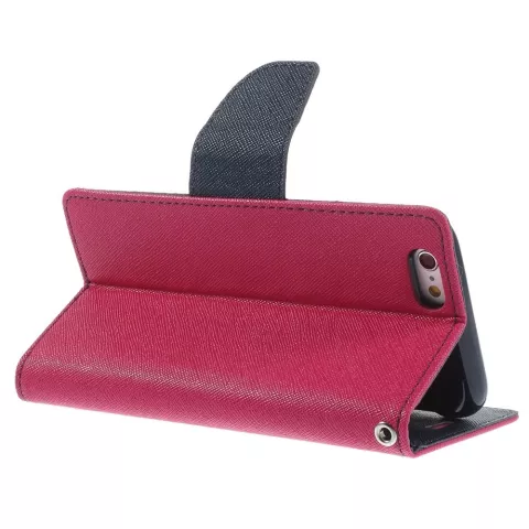 &Eacute;tui portefeuille rose Mercury Goospery Bookcase compatible avec iPhone 6 6s Cuir d&#039;origine - portefeuille