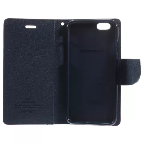 Etui Portefeuille Rose Mercury Goospery Bookcase Case iPhone 6 6s Original Leather - portefeuille