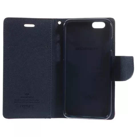 &Eacute;tui portefeuille rose Mercury Goospery Bookcase compatible avec iPhone 6 6s Cuir d&#039;origine - portefeuille