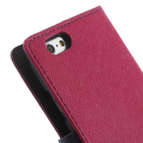 &Eacute;tui portefeuille rose Mercury Goospery Bookcase compatible avec iPhone 6 6s Cuir d&#039;origine - portefeuille