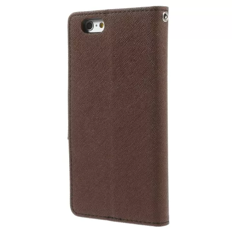 &Eacute;tui portefeuille Original Mercury Goospery Bookcase compatible avec iPhone 6 6s Marron noir portefeuille