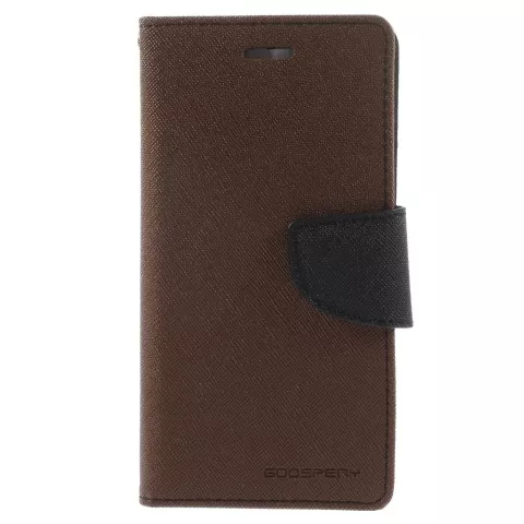 &Eacute;tui portefeuille Original Mercury Goospery Bookcase compatible avec iPhone 6 6s Marron noir portefeuille