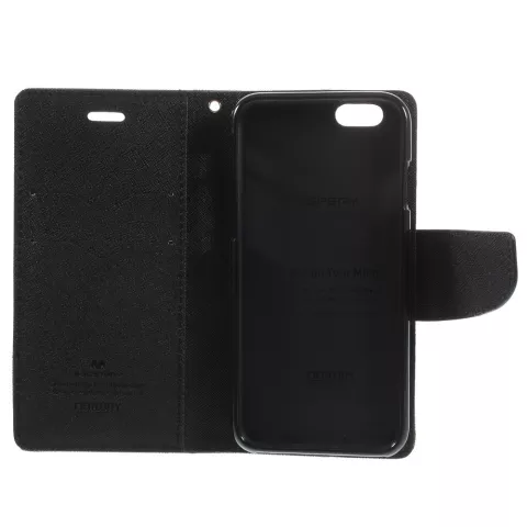 &Eacute;tui portefeuille Original Mercury Goospery Bookcase compatible avec iPhone 6 6s Marron noir portefeuille