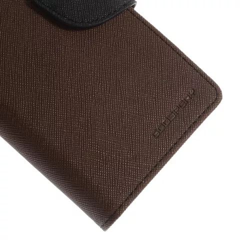 &Eacute;tui portefeuille Original Mercury Goospery Bookcase compatible avec iPhone 6 6s Marron noir portefeuille