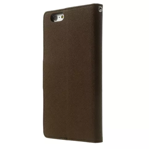 Mercury Goospery Bookcase &eacute;tui compatible avec iPhone 6 Plus 6s Plus &Eacute;tui portefeuille Marron noir portefeuille