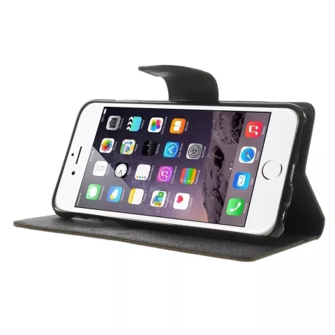 Mercury Goospery Bookcase case iPhone 6 Plus 6s Plus Wallet case Marron portefeuille noir