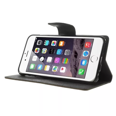 Mercury Goospery Bookcase &eacute;tui compatible avec iPhone 6 Plus 6s Plus &Eacute;tui portefeuille Marron noir portefeuille