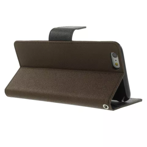 Mercury Goospery Bookcase &eacute;tui compatible avec iPhone 6 Plus 6s Plus &Eacute;tui portefeuille Marron noir portefeuille