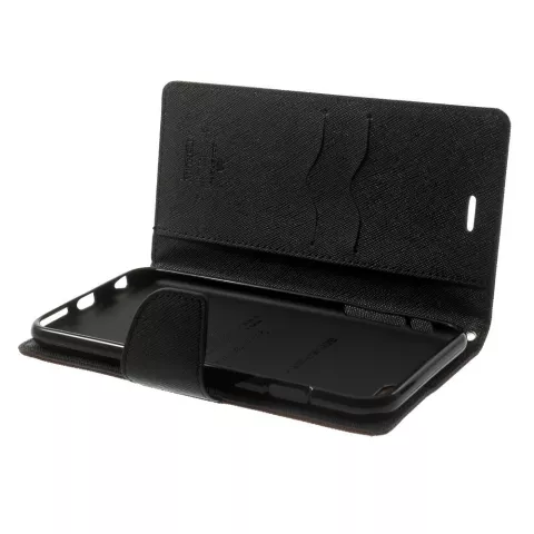 Mercury Goospery Bookcase &eacute;tui compatible avec iPhone 6 Plus 6s Plus &Eacute;tui portefeuille Marron noir portefeuille